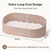 image:imageFUKUMARU Cat Beds for Indoor Cats 24 Inch Large Cat Couch Bed with Cozy Faux Rabbit Fur Cushion Felt Cats House Sofa in Oval Shape CamelCamel