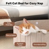 image:imageFUKUMARU Cat Beds for Indoor Cats 24 Inch Large Cat Couch Bed with Cozy Faux Rabbit Fur Cushion Felt Cats House Sofa in Oval Shape CamelCamel