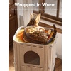 image:imageFUKUMARU Cat House for Indoor Cats 2362 Inch Large Cat Bed Cave Condo 2Storey Cozy Felt Covered Cats Tunnel Kitten Hideaway for Multicats Scratch Resistant Dark GreyCamel