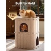image:imageFUKUMARU Cat House for Indoor Cats 2362 Inch Large Cat Bed Cave Condo 2Storey Cozy Felt Covered Cats Tunnel Kitten Hideaway for Multicats Scratch Resistant Dark GreyCamel