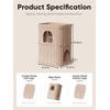 image:imageFUKUMARU Cat House for Indoor Cats 2362 Inch Large Cat Bed Cave Condo 2Storey Cozy Felt Covered Cats Tunnel Kitten Hideaway for Multicats Scratch Resistant Dark GreyCamel