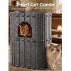 image:imageFUKUMARU Cat House for Indoor Cats 2362 Inch Large Cat Bed Cave Condo 2Storey Cozy Felt Covered Cats Tunnel Kitten Hideaway for Multicats Scratch Resistant Dark GreyDark Grey