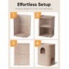 image:imageFUKUMARU Cat House for Indoor Cats 2362 Inch Large Cat Bed Cave Condo 2Storey Cozy Felt Covered Cats Tunnel Kitten Hideaway for Multicats Scratch Resistant Dark GreyCamel