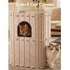image:imageFUKUMARU Cat House for Indoor Cats 2362 Inch Large Cat Bed Cave Condo 2Storey Cozy Felt Covered Cats Tunnel Kitten Hideaway for Multicats Scratch Resistant Dark GreyCamel