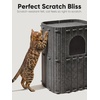 image:imageFUKUMARU Cat House for Indoor Cats 2362 Inch Large Cat Bed Cave Condo 2Storey Cozy Felt Covered Cats Tunnel Kitten Hideaway for Multicats Scratch Resistant Dark GreyDark Grey