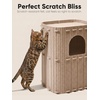 image:imageFUKUMARU Cat House for Indoor Cats 2362 Inch Large Cat Bed Cave Condo 2Storey Cozy Felt Covered Cats Tunnel Kitten Hideaway for Multicats Scratch Resistant Dark GreyCamel