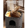 image:imageFUKUMARU Cat House for Indoor Cats 2362 Inch Large Cat Bed Cave Condo 2Storey Cozy Felt Covered Cats Tunnel Kitten Hideaway for Multicats Scratch Resistant Dark GreyDark Grey