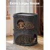 image:imageFUKUMARU Cat House for Indoor Cats 2362 Inch Large Cat Bed Cave Condo 2Storey Cozy Felt Covered Cats Tunnel Kitten Hideaway for Multicats Scratch Resistant Dark GreyDark Grey