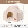 image:imageFUKUMARU Cat Houses for Indoor Cats Washable Cute Cat Bed Cave with Removable Pillow Large SemiEnclosed Cozy Dog House Indoor Soft Faux Rabbit Fur Kitten Bed 175Inch Durable Cat Hideaway BrownPink Grey