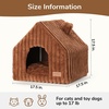 image:imageFUKUMARU Cat Houses for Indoor Cats Washable Cute Cat Bed Cave with Removable Pillow Large SemiEnclosed Cozy Dog House Indoor Soft Faux Rabbit Fur Kitten Bed 175Inch Durable Cat Hideaway BrownBrown