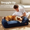 image:imageFUKUMARU Cute Dog Bed Thickened Orthopedic Dogs Couch 36in Egg Crate Foam Pet Sofa for Medium to Large Dogs Waterproof Warm Corduroy Pet Bed with Washable Cover BlueBlue