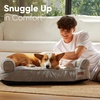 image:imageFUKUMARU Cute Dog Bed Thickened Orthopedic Dogs Couch 36in Egg Crate Foam Pet Sofa for Medium to Large Dogs Waterproof Warm Corduroy Pet Bed with Washable Cover BlueGrey