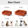 image:imageFUKUMARU Cute Dog Bed Thickened Orthopedic Dogs Couch 36in Egg Crate Foam Pet Sofa for Medium to Large Dogs Waterproof Warm Corduroy Pet Bed with Washable Cover BlueOrange