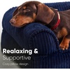 image:imageFUKUMARU Cute Dog Bed Thickened Orthopedic Dogs Couch 36in Egg Crate Foam Pet Sofa for Medium to Large Dogs Waterproof Warm Corduroy Pet Bed with Washable Cover BlueBlue