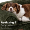 image:imageFUKUMARU Cute Dog Bed Thickened Orthopedic Dogs Couch 36in Egg Crate Foam Pet Sofa for Medium to Large Dogs Waterproof Warm Corduroy Pet Bed with Washable Cover BlueGreen