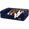 image:imageFUKUMARU Cute Dog Bed Thickened Orthopedic Dogs Couch 36in Egg Crate Foam Pet Sofa for Medium to Large Dogs Waterproof Warm Corduroy Pet Bed with Washable Cover BlueBlue