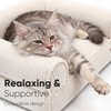 image:imageFUKUMARU Cute Dog Bed Thickened Orthopedic Dogs Couch 36in Egg Crate Foam Pet Sofa for Medium to Large Dogs Waterproof Warm Corduroy Pet Bed with Washable Cover BlueCream