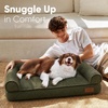 image:imageFUKUMARU Cute Dog Bed Thickened Orthopedic Dogs Couch 36in Egg Crate Foam Pet Sofa for Medium to Large Dogs Waterproof Warm Corduroy Pet Bed with Washable Cover BlueGreen