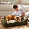 image:imageFUKUMARU Cute Dog Bed Thickened Orthopedic Dogs Couch 36in Egg Crate Foam Pet Sofa for Medium to Large Dogs Waterproof Warm Corduroy Pet Bed with Washable Cover BlueGreen