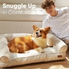 image:imageFUKUMARU Cute Dog Bed Thickened Orthopedic Dogs Couch 36in Egg Crate Foam Pet Sofa for Medium to Large Dogs Waterproof Warm Corduroy Pet Bed with Washable Cover BlueCream