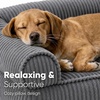 image:imageFUKUMARU Cute Dog Bed Thickened Orthopedic Dogs Couch 36in Egg Crate Foam Pet Sofa for Medium to Large Dogs Waterproof Warm Corduroy Pet Bed with Washable Cover BlueDark Grey