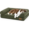 image:imageFUKUMARU Cute Dog Bed Thickened Orthopedic Dogs Couch 36in Egg Crate Foam Pet Sofa for Medium to Large Dogs Waterproof Warm Corduroy Pet Bed with Washable Cover BlueGreen