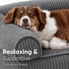 image:imageFUKUMARU Cute Dog Bed Thickened Orthopedic Dogs Couch 36in Egg Crate Foam Pet Sofa for Medium to Large Dogs Waterproof Warm Corduroy Pet Bed with Washable Cover BlueDark Grey