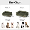 image:imageFUKUMARU Cute Dog Bed Thickened Orthopedic Dogs Couch 36in Egg Crate Foam Pet Sofa for Medium to Large Dogs Waterproof Warm Corduroy Pet Bed with Washable Cover BlueGreen