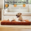 image:imageFUKUMARU Dog Bed Thickened Corduroy Orthopedic Dog Beds with Washable Cover Large Waterproof Dogs Bed for Crate 28D Egg Crate Foam Support Pet Mat Cozy Pet Bed Pad with AntiSlip Bottom GreyOrange