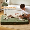 image:imageFUKUMARU Dog Bed Thickened Corduroy Orthopedic Dog Beds with Washable Cover Large Waterproof Dogs Bed for Crate 28D Egg Crate Foam Support Pet Mat Cozy Pet Bed Pad with AntiSlip Bottom GreyGreen