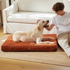 image:imageFUKUMARU Dog Bed Thickened Corduroy Orthopedic Dog Beds with Washable Cover Large Waterproof Dogs Bed for Crate 28D Egg Crate Foam Support Pet Mat Cozy Pet Bed Pad with AntiSlip Bottom GreyOrange