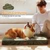 image:imageFUKUMARU Dog Bed Thickened Corduroy Orthopedic Dog Beds with Washable Cover Large Waterproof Dogs Bed for Crate 28D Egg Crate Foam Support Pet Mat Cozy Pet Bed Pad with AntiSlip Bottom GreyGreen