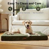 image:imageFUKUMARU Dog Bed Thickened Corduroy Orthopedic Dog Beds with Washable Cover Large Waterproof Dogs Bed for Crate 28D Egg Crate Foam Support Pet Mat Cozy Pet Bed Pad with AntiSlip Bottom GreyGreen