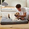 image:imageFUKUMARU Dog Bed Thickened Corduroy Orthopedic Dog Beds with Washable Cover Large Waterproof Dogs Bed for Crate 28D Egg Crate Foam Support Pet Mat Cozy Pet Bed Pad with AntiSlip Bottom GreyGrey