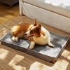 image:imageFUKUMARU Dog Bed Thickened Corduroy Orthopedic Dog Beds with Washable Cover Large Waterproof Dogs Bed for Crate 28D Egg Crate Foam Support Pet Mat Cozy Pet Bed Pad with AntiSlip Bottom GreyGrey
