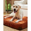 image:imageFUKUMARU Dog Bed Thickened Corduroy Orthopedic Dog Beds with Washable Cover Large Waterproof Dogs Bed for Crate 28D Egg Crate Foam Support Pet Mat Cozy Pet Bed Pad with AntiSlip Bottom GreyOrange