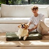 image:imageFUKUMARU Dog Bed Thickened Corduroy Orthopedic Dog Beds with Washable Cover Large Waterproof Dogs Bed for Crate 28D Egg Crate Foam Support Pet Mat Cozy Pet Bed Pad with AntiSlip Bottom GreyGreen