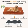 image:imageFUKUMARU Dog Bed Thickened Corduroy Orthopedic Dog Beds with Washable Cover Large Waterproof Dogs Bed for Crate 28D Egg Crate Foam Support Pet Mat Cozy Pet Bed Pad with AntiSlip Bottom GreyOrange