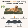 image:imageFUKUMARU Dog Bed Thickened Corduroy Orthopedic Dog Beds with Washable Cover Large Waterproof Dogs Bed for Crate 28D Egg Crate Foam Support Pet Mat Cozy Pet Bed Pad with AntiSlip Bottom GreyGreen