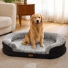image:imageFUKUMARU Large Thickened Dog Couch Bed Orthopedic Waterproof amp Washable  Heavy Duty Dog Sofa with 4 ExtraThick EggCrate Foam Relieves Joint Pressure Fully Removable Fits Medium to Large DogsBlack