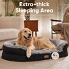 image:imageFUKUMARU Large Thickened Dog Couch Bed Orthopedic Waterproof amp Washable  Heavy Duty Dog Sofa with 4 ExtraThick EggCrate Foam Relieves Joint Pressure Fully Removable Fits Medium to Large DogsBlack
