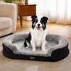 image:imageFUKUMARU Large Thickened Dog Couch Bed Orthopedic Waterproof amp Washable  Heavy Duty Dog Sofa with 4 ExtraThick EggCrate Foam Relieves Joint Pressure Fully Removable Fits Medium to Large DogsBlack