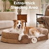 image:imageFUKUMARU Large Thickened Dog Couch Bed Orthopedic Waterproof amp Washable  Heavy Duty Dog Sofa with 4 ExtraThick EggCrate Foam Relieves Joint Pressure Fully Removable Fits Medium to Large DogsCamel