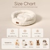 image:imageFUKUMARU Round Cat Bed Plush Washable Calming Dog Bed with Low Entry  Raised Bolster Small Dog Bed Soft Cozy Donut Cat Bed for Indoor Cats Faux Rabbit Fur amp AntiSlip Bottom 20 Inch CamelCream