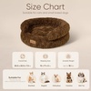 image:imageFUKUMARU Round Cat Bed Plush Washable Calming Dog Bed with Low Entry  Raised Bolster Small Dog Bed Soft Cozy Donut Cat Bed for Indoor Cats Faux Rabbit Fur amp AntiSlip Bottom 20 Inch CamelBrown