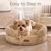 image:imageFUKUMARU Round Cat Bed Plush Washable Calming Dog Bed with Low Entry  Raised Bolster Small Dog Bed Soft Cozy Donut Cat Bed for Indoor Cats Faux Rabbit Fur amp AntiSlip Bottom 20 Inch CamelCamel