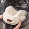 image:imageFUKUMARU Round Cat Bed Plush Washable Calming Dog Bed with Low Entry  Raised Bolster Small Dog Bed Soft Cozy Donut Cat Bed for Indoor Cats Faux Rabbit Fur amp AntiSlip Bottom 20 Inch CamelCream