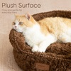 image:imageFUKUMARU Round Cat Bed Plush Washable Calming Dog Bed with Low Entry  Raised Bolster Small Dog Bed Soft Cozy Donut Cat Bed for Indoor Cats Faux Rabbit Fur amp AntiSlip Bottom 20 Inch CamelBrown