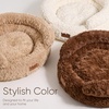 image:imageFUKUMARU Round Cat Bed Plush Washable Calming Dog Bed with Low Entry  Raised Bolster Small Dog Bed Soft Cozy Donut Cat Bed for Indoor Cats Faux Rabbit Fur amp AntiSlip Bottom 20 Inch CamelCream