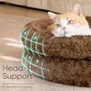 image:imageFUKUMARU Round Cat Bed Plush Washable Calming Dog Bed with Low Entry  Raised Bolster Small Dog Bed Soft Cozy Donut Cat Bed for Indoor Cats Faux Rabbit Fur amp AntiSlip Bottom 20 Inch CamelBrown